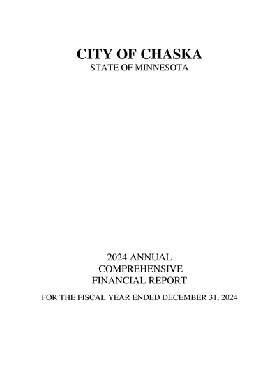 City of Chaska ACFR Cover