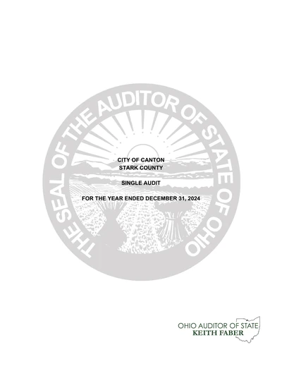 City of Canton ACFR Cover