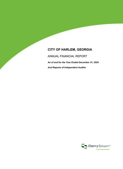 City of Harlem, Georgia ACFR Cover