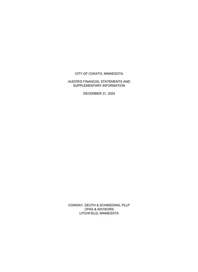 City of Cokato ACFR Cover