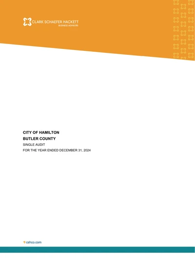 City of Hamilton ACFR Cover