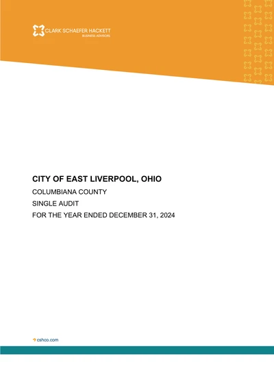 City of East Liverpool ACFR Cover