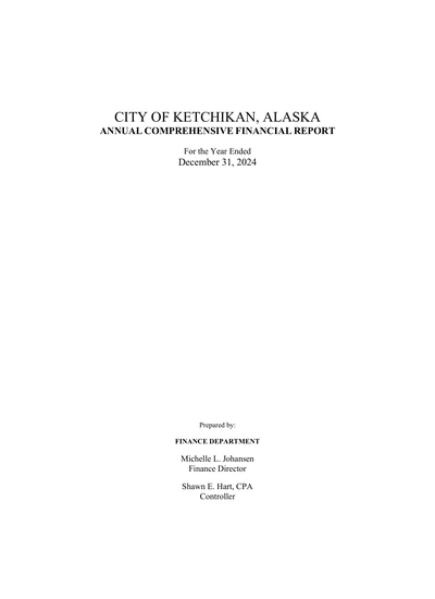 City of Ketchikan ACFR Cover