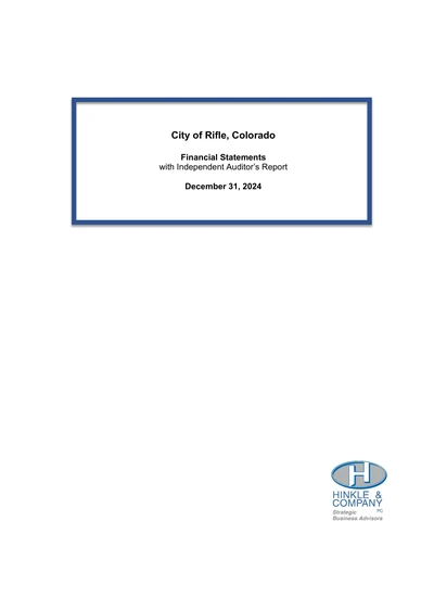 City of Rifle ACFR Cover