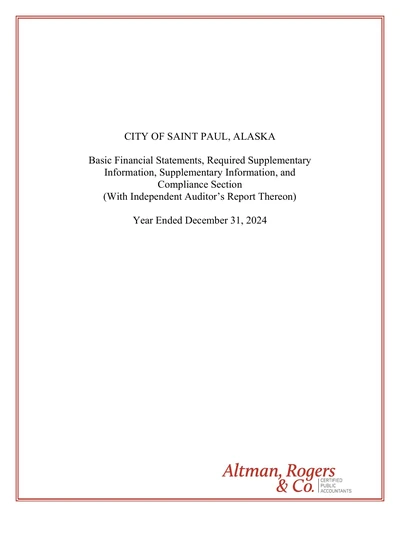 City of Saint Paul ACFR Cover