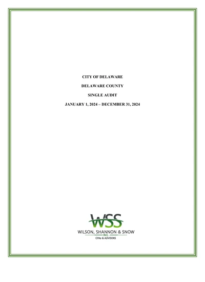 City of Delaware ACFR Cover