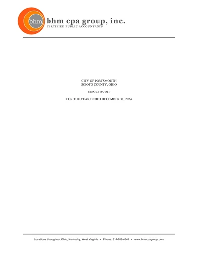 City of Portsmouth ACFR Cover