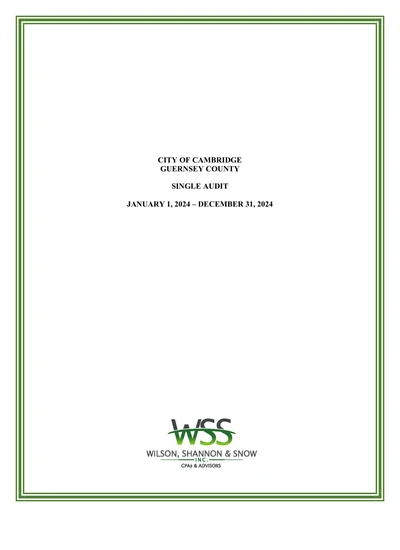 City of Cambridge ACFR Cover