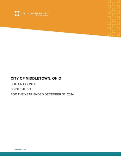 City of Middletown ACFR Cover