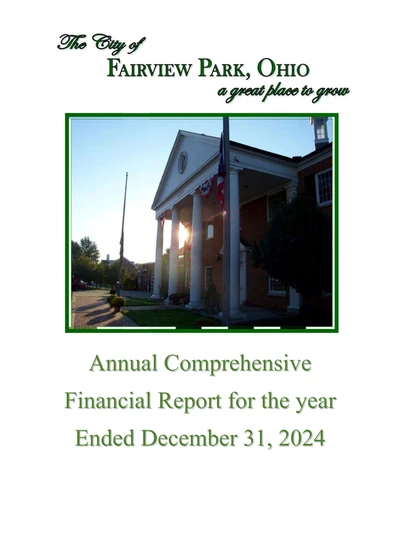 City of Fairview Park ACFR Cover