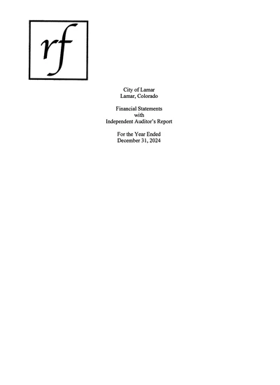 City of Lamar, Colorado ACFR Cover