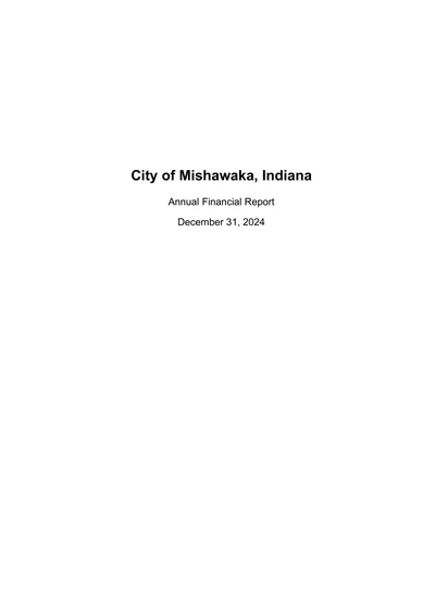 City of Mishawaka ACFR Cover