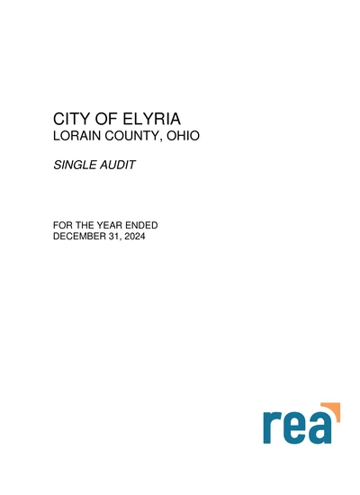 City of Elyria ACFR Cover