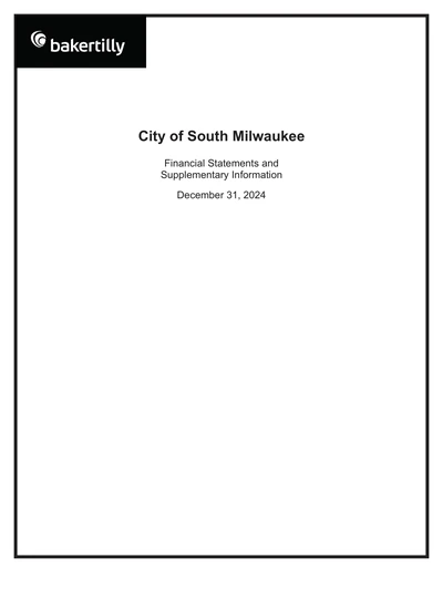 City of South Milwaukee ACFR Cover