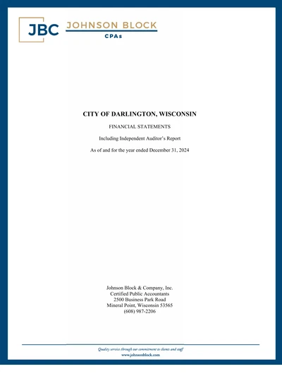 City of Darlington ACFR Cover