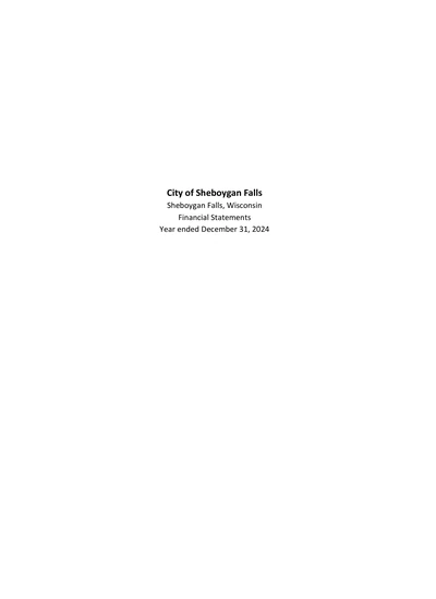 City of Sheboygan Falls ACFR Cover