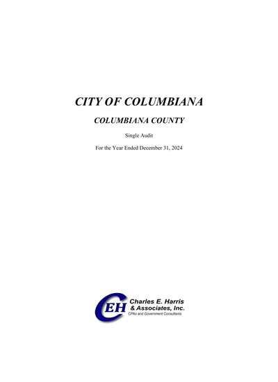 City of Columbiana ACFR Cover