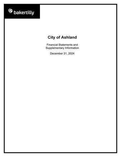 City of Ashland ACFR Cover