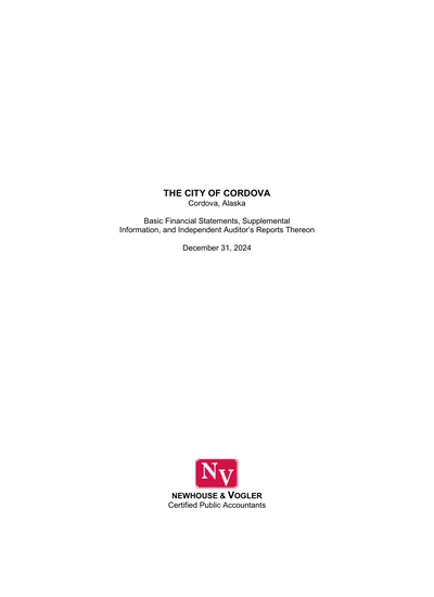 City of Cordova ACFR Cover