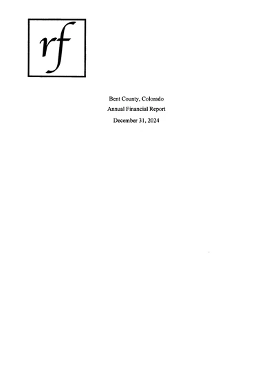 Bent County ACFR Cover