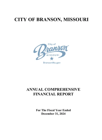 City of Branson ACFR Cover