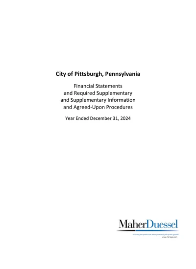 City of Pittsburgh ACFR Cover