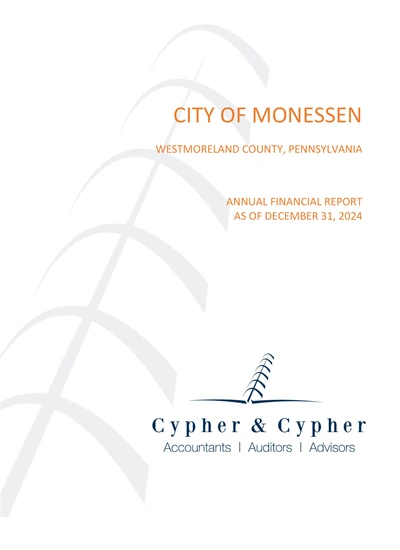 City of Monessen ACFR Cover