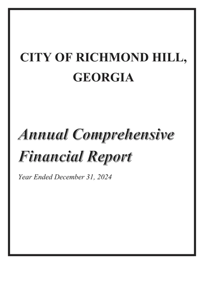 City of Richmond Hill ACFR Cover