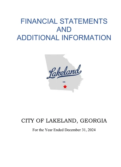 City of Lakeland, Georgia ACFR Cover