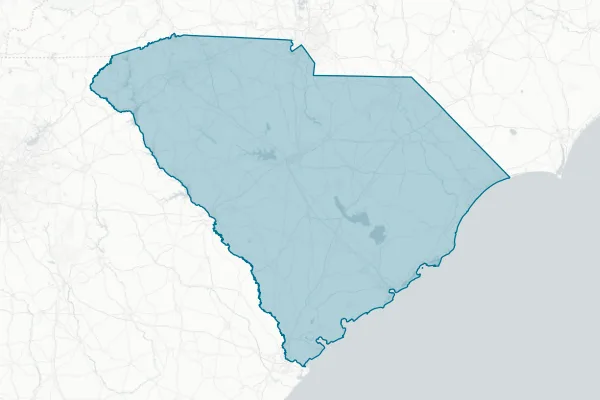 State of South Carolina — detail map