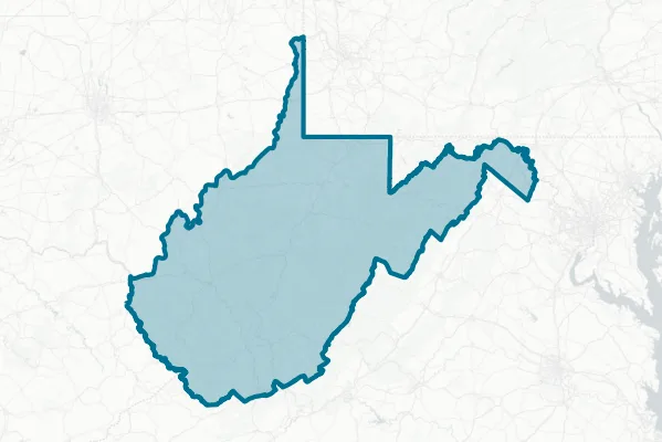 State of West Virginia — detail map