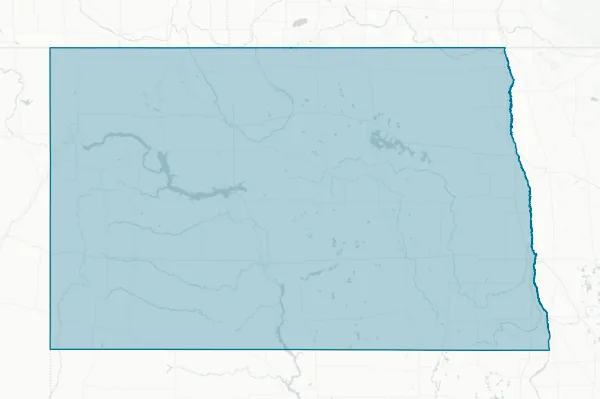 State of North Dakota — detail map