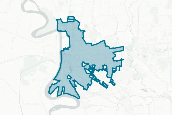 City of Baton Rouge Parish of East Baton Rouge — detail map