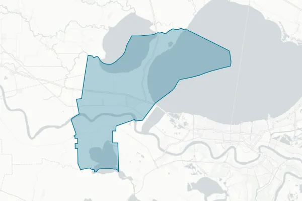 St John the Baptist Parish School Board — detail map
