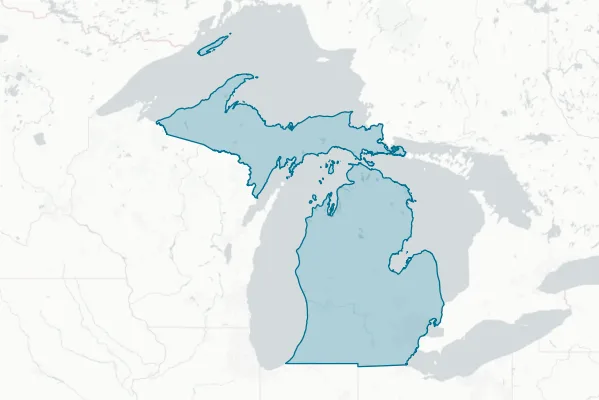 State of Michigan — detail map