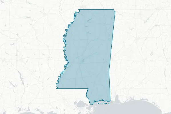 State of Mississippi — detail map