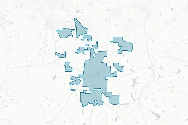 Town of Angier — detail map