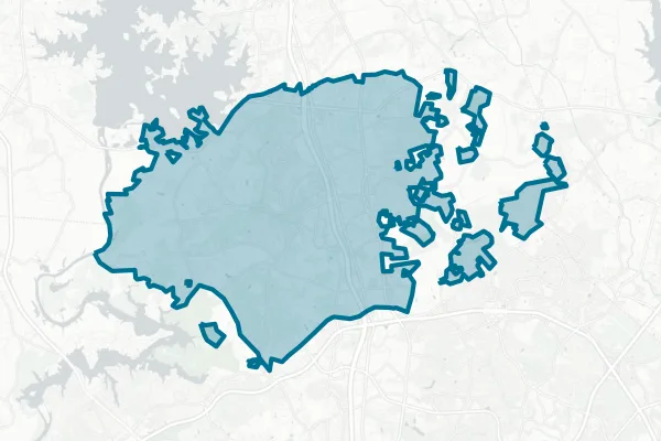 Town of Huntersville — detail map
