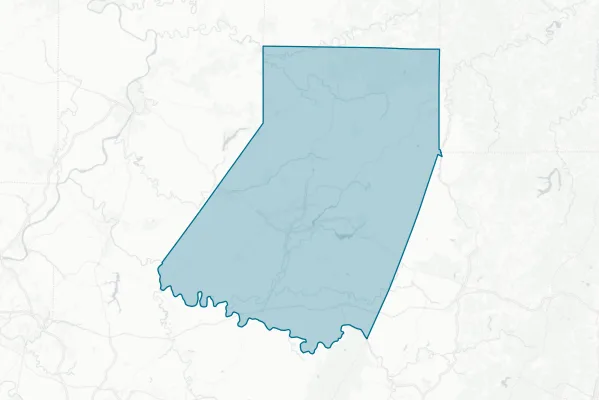 County of Indiana, Pennslyvania — detail map