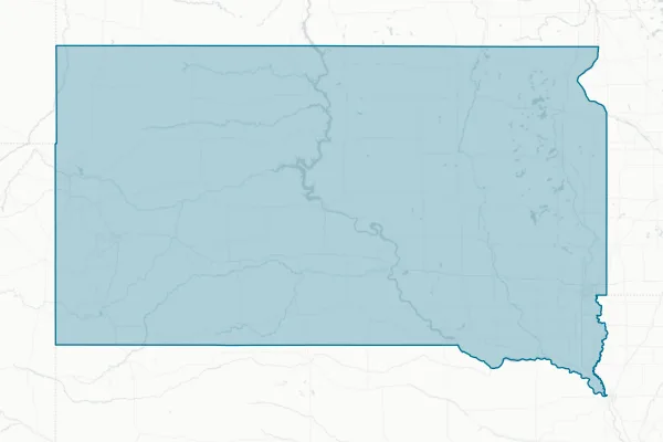 State of South Dakota — detail map