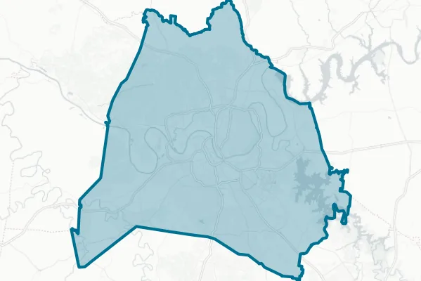 The Metropolitan Government of Nashville and Davidson County — detail map
