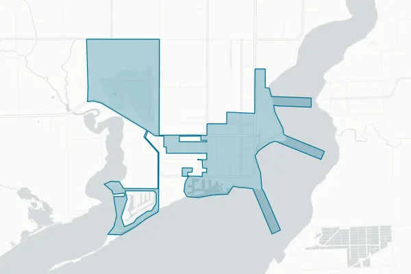 City of Palacios — detail map